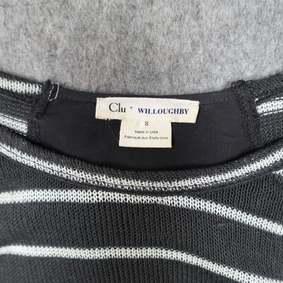 Anthropologie Top Womens Small Knit Long Sleeve Striped Ruffle Clu Willoughby - Picture 2 of 9